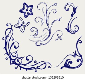 Calligraphic design element and page decoration