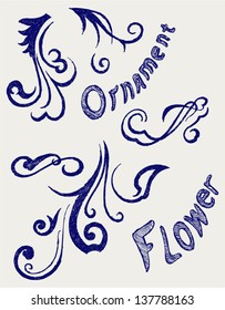 Calligraphic design element and page decoration