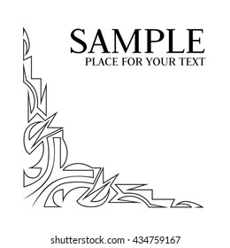 Calligraphic design element. Vector angle