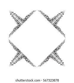 Calligraphic design element. Vector angle