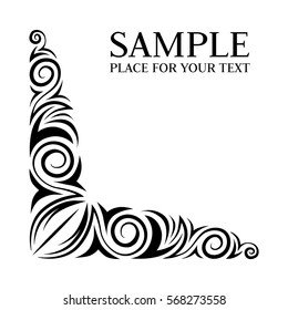 Calligraphic design element. Vector angle