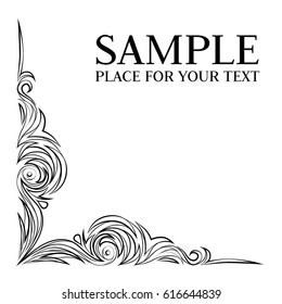 Calligraphic design element. Vector angle