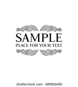 Calligraphic design element. Vector angle