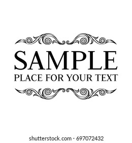 Calligraphic design element. Vector angle