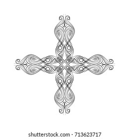 Calligraphic design element. Vector angle
