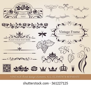 Calligraphic design elements. 