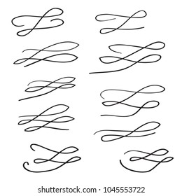 Calligraphic Design Elements Brush Strokes Swirls Vignettes Ornaments And Page Decoration Vector Design