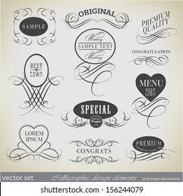 Calligraphic Design Elements Collection Page 260nw 156244079 