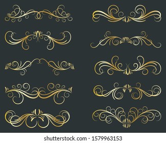Calligraphic Design Elements. Decorative Divider Elements.