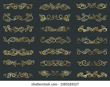 Calligraphic Design Elements. Decorative Divider Elements.