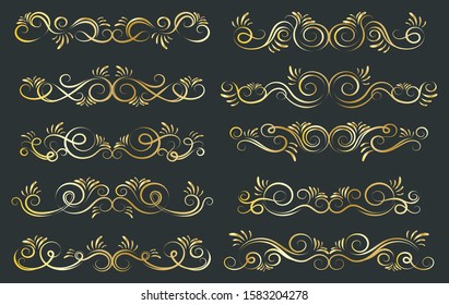 Calligraphic Design Elements. Decorative Divider Elements.