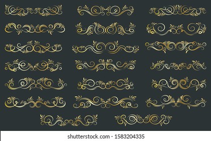 Calligraphic Design Elements. Decorative Divider Elements.