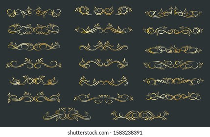 Calligraphic Design Elements. Decorative Divider Elements.