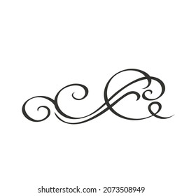 Calligraphic Design Elements. Decorative Swirl , Scroll and Divider.