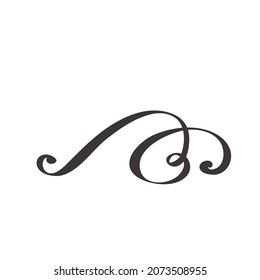 Calligraphic Design Elements. Decorative Swirl , Scroll and Divider.