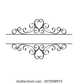 Calligraphic Design Elements . Decorative Swirls,Scrolls and Dividers. Vintage Vector Illustration.