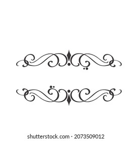 Calligraphic Design Elements . Decorative Swirls,Scrolls and Dividers. Vintage Vector Illustration.