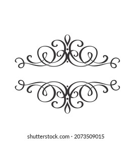 Calligraphic Design Elements . Decorative Swirls,Scrolls and Dividers. Vintage Vector Illustration.