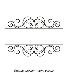 Kalligrafische Design-Elemente . Dekorative Swirls, Scrolls und Dividers. Vintage-Vektorgrafik.