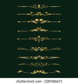 Calligraphic design elements. Dividers, frames of different shapes
