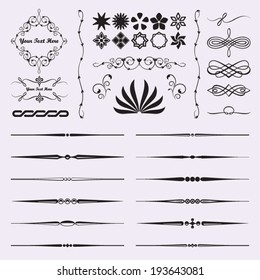 Calligraphic design elements for documents, book, scrapbook, greetings and more.