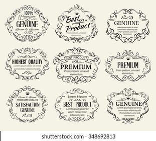 Calligraphic Design Elements Frame and Page Decoration. Retro Vector Illustration.