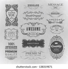 calligraphic design elements label, page decoration/  awesome, premium quality label