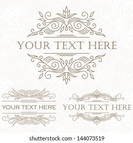 Calligraphic design elements for menu or its.