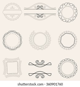 calligraphic design elements on a cream background
