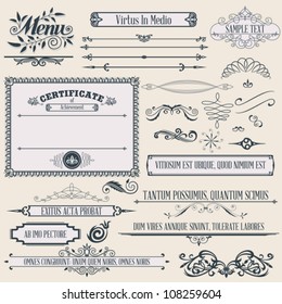 Calligraphic design elements and page decoration