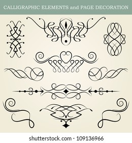 calligraphic design elements and page decoration