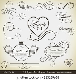 calligraphic design elements and page decoration