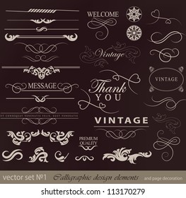calligraphic design elements and page decoration