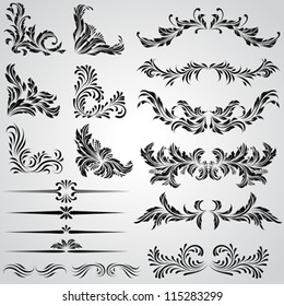 Calligraphic design elements and page decoration vintage frames