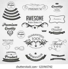 calligraphic design elements and page decoration/ vector set