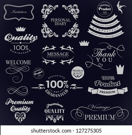 calligraphic design elements and page decoration/ vector set
