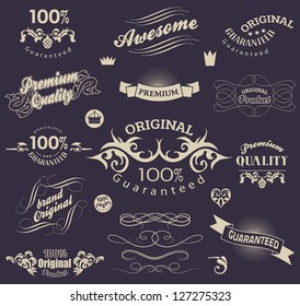 calligraphic design elements and page decoration/ vector set