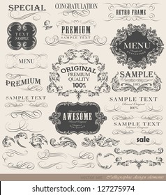 calligraphic design elements and page decoration/ vector set