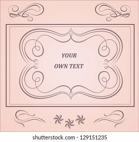 Calligraphic design elements. Elements for page decoration. Frame.
