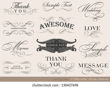 calligraphic design elements and page decoration/ vector set