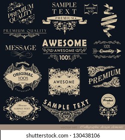 calligraphic design elements and page decoration/ vector set