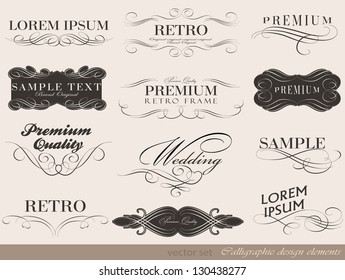 calligraphic design elements and page decoration/ vector set
