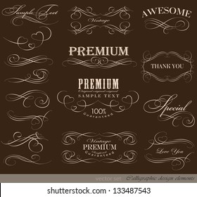 calligraphic design elements and page decoration/ vector set