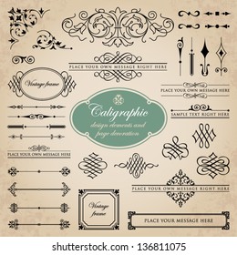 Calligraphic design elements and page decoration set 5