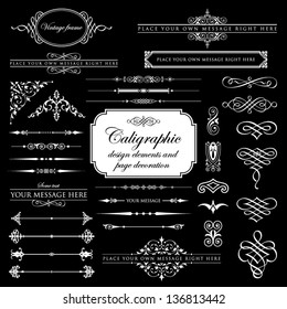 Calligraphic design elements and page decoration set 6
