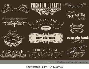 calligraphic design elements and page decoration/ vector set/ Vintage Frame collection
