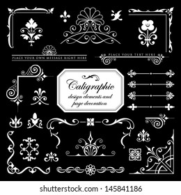 Calligraphic design elements and page decoration set 9