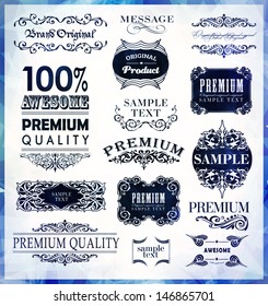 calligraphic design elements, page decoration and labels