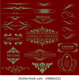 calligraphic design elements, page decoration and labels