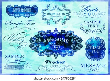calligraphic design elements, page decoration and labels